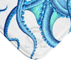 Blue Teal Octopus Tentacles Ink Art Bath Mat Home Decor