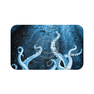 Blue Tentacles Galaxy Vintage Map Bath Mat 34 × 21 Home Decor