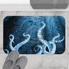 Blue Tentacles Galaxy Vintage Map Bath Mat Home Decor