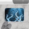 Blue Tentacles Galaxy Vintage Map Bath Mat Home Decor
