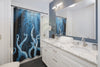 Blue Tentacles Galaxy Vintage Map Shower Curtain Home Decor