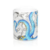 Blue Tentacles Map Nautical Watercolor Art Mug 11Oz