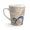 Blue Tentacles Octopus Beige Map Nautical Ink Art Latte Mug Mug