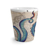 Blue Tentacles Octopus Beige Map Nautical Ink Art Latte Mug Mug
