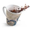 Blue Tentacles Octopus Beige Map Nautical Ink Art Latte Mug Mug