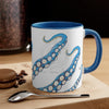 Blue Tentacles Octopus Ink On White Art Accent Coffee Mug 11Oz