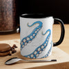 Blue Tentacles Octopus Ink On White Art Accent Coffee Mug 11Oz