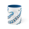 Blue Tentacles Octopus Ink On White Art Accent Coffee Mug 11Oz