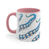 Blue Tentacles Octopus Ink On White Art Accent Coffee Mug 11Oz