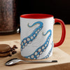 Blue Tentacles Octopus Ink On White Art Accent Coffee Mug 11Oz