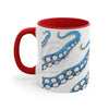 Blue Tentacles Octopus Ink On White Art Accent Coffee Mug 11Oz