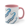 Blue Tentacles Octopus Ink On White Art Accent Coffee Mug 11Oz