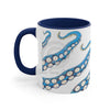 Blue Tentacles Octopus Ink On White Art Accent Coffee Mug 11Oz