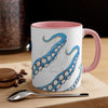 Blue Tentacles Octopus Ink On White Art Accent Coffee Mug 11Oz