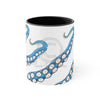 Blue Tentacles Octopus Ink On White Art Accent Coffee Mug 11Oz Black /