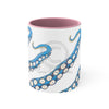 Blue Tentacles Octopus Ink On White Art Accent Coffee Mug 11Oz Pink /