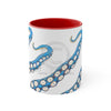 Blue Tentacles Octopus Ink On White Art Accent Coffee Mug 11Oz Red /