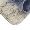 Blue Tentacles Vintage Map Watercolor Art Bath Mat Home Decor