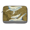 Blue Whales Family Vintage Map Mustard Laptop Sleeve 13