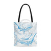 Blue Whales Family White Tote Bag Large Bags