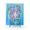 Blue Yellow Octopus Shower Curtain 71X74 Home Decor