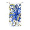 Blue Yellow Octopus Watercolor Art On Black Polycotton Towel Bath 30X60 Home Decor