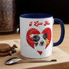 Border Collie Heart On White Art Accent Coffee Mug 11Oz