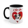 Border Collie Heart On White Art Accent Coffee Mug 11Oz