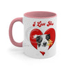 Border Collie Heart On White Art Accent Coffee Mug 11Oz