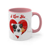 Border Collie Heart On White Art Accent Coffee Mug 11Oz