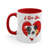 Border Collie Heart On White Art Accent Coffee Mug 11Oz