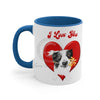 Border Collie Heart On White Art Accent Coffee Mug 11Oz