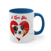 Border Collie Heart On White Art Accent Coffee Mug 11Oz