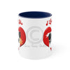 Border Collie Heart On White Art Accent Coffee Mug 11Oz Navy /