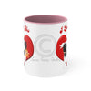 Border Collie Heart On White Art Accent Coffee Mug 11Oz Pink /