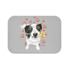 Border Collie Hearts Love Grey Watercolor Bath Mat 24 × 17 Home Decor