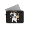 Border Collie Hearts Love Watercolor Art Laptop Sleeve