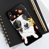 Border Collie Hearts Love Watercolor Black Case Mate Tough Phone Cases