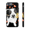 Border Collie Hearts Love Watercolor Black Case Mate Tough Phone Cases Iphone 6/6S