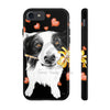 Border Collie Hearts Love Watercolor Black Case Mate Tough Phone Cases Iphone 7 8