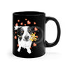 Border Collie Hearts Love Watercolor Black Mug 11Oz Mug