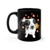 Border Collie Hearts Love Watercolor Black Mug 11Oz Mug