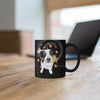 Border Collie Hearts Love Watercolor Black Mug 11Oz Mug