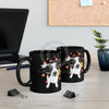 Border Collie Hearts Love Watercolor Black Mug 11Oz Mug