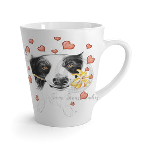 Border Collie Hearts Love Watercolor Mug 12 Oz 12Oz