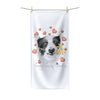 Border Collie Hearts Love Watercolor Polycotton Towel 30 × 60 Home Decor