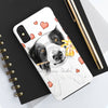 Border Collie Hearts Love Watercolor White Case Mate Tough Phone Cases