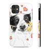 Border Collie Hearts Love Watercolor White Case Mate Tough Phone Cases Iphone 11