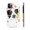 Border Collie Hearts Love Watercolor White Case Mate Tough Phone Cases Iphone 11 Pro