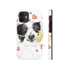 Border Collie Hearts Love Watercolor White Case Mate Tough Phone Cases Iphone 12 Mini
